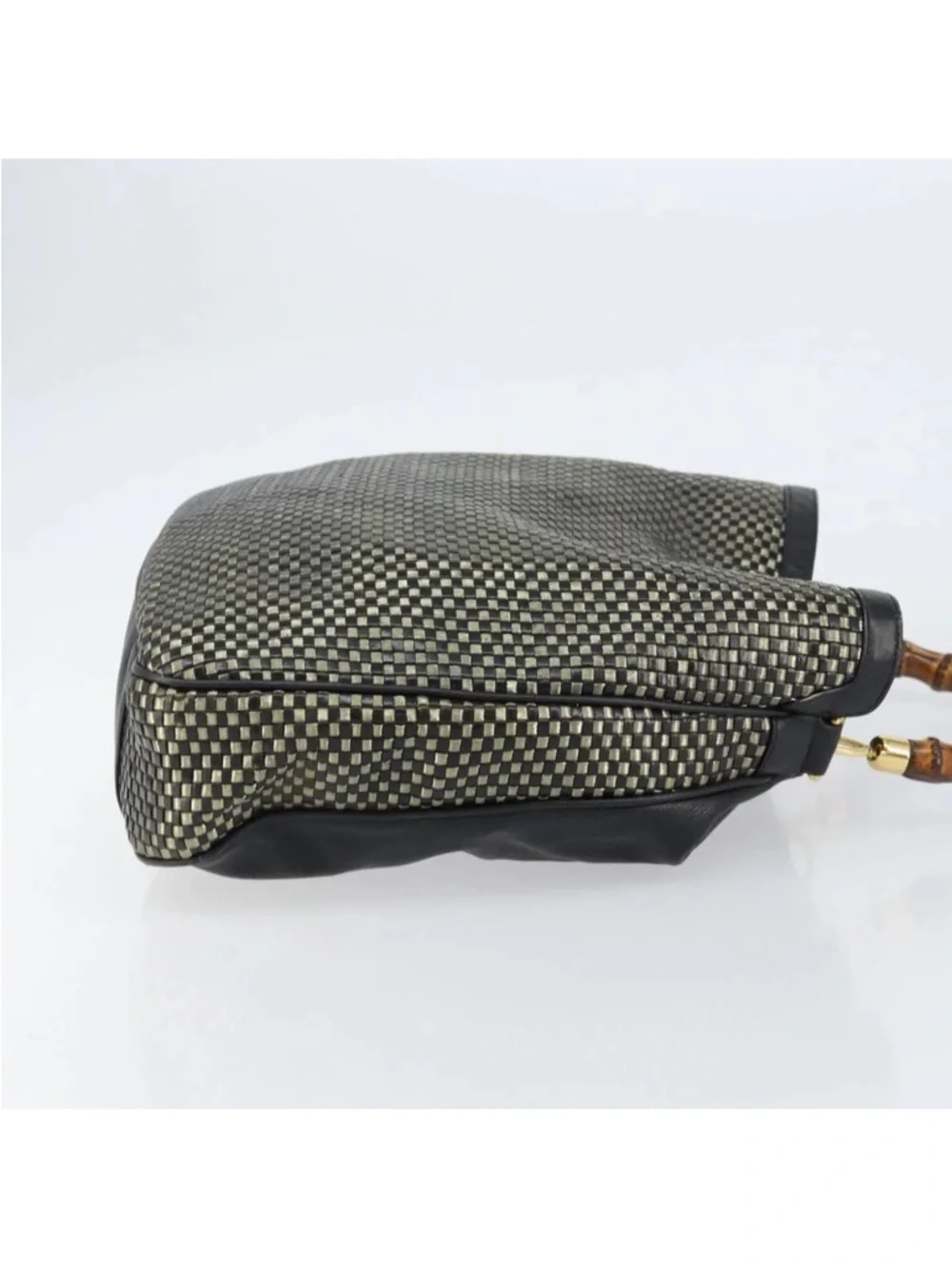 Gucci Bamboo Woven Leather Shoulder Bag - Rare - Picture 3 of 16